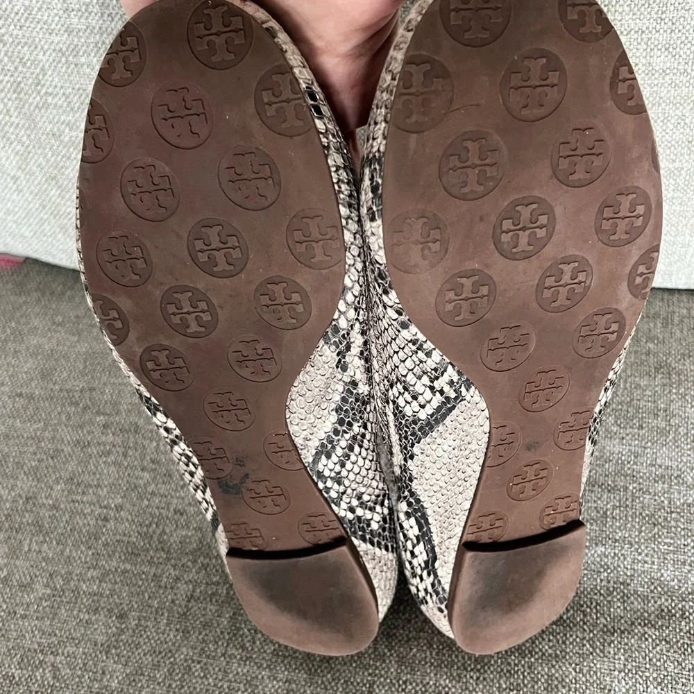 Tory Burch Miller Flats - Snake skin print , size 10. Gently worn. - Picture 5 of 6